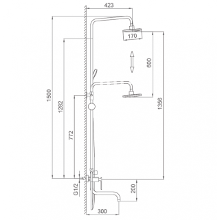 Душевая стойка Frap F24002 хром